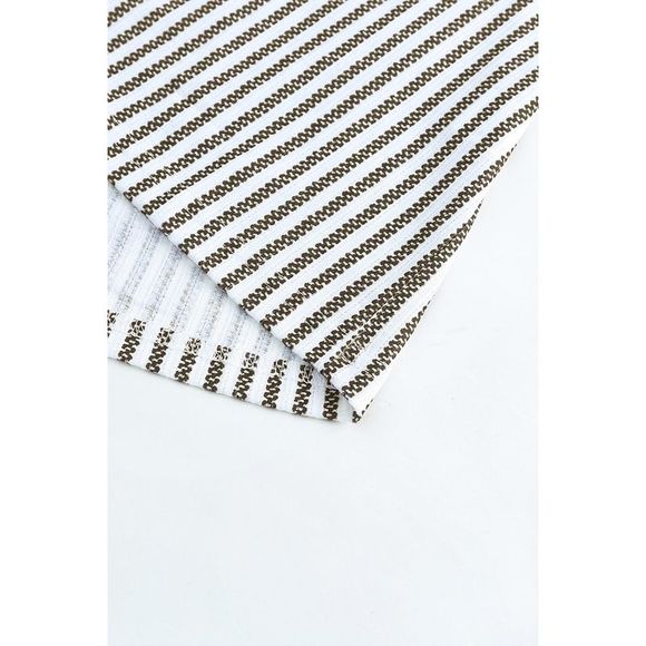 Azura Exchange  Gray Crew Neck Ruffled Striped Tank Top - Picture 13 of 15